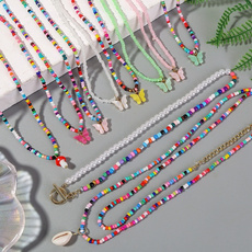 butterfly, Women, Chain Necklace, seedbeadnecklace