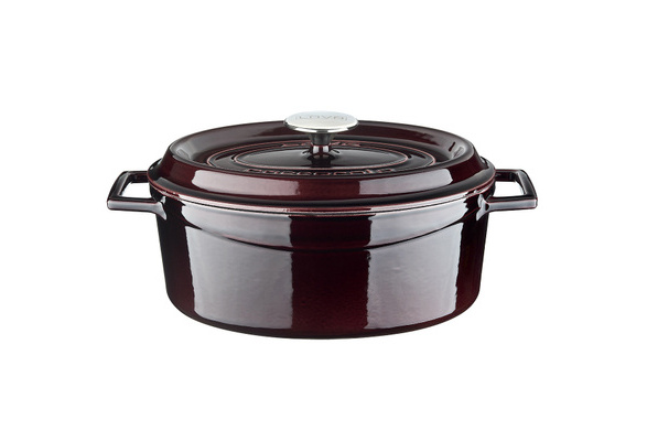 M-COOKER 4 Quart Enameled Cast Iron Dutch Oven with Lid, Heavy Duty Dutch  Oven with Leaf Design Handle, Versatile Cooking, Oven Safe up to 500℉