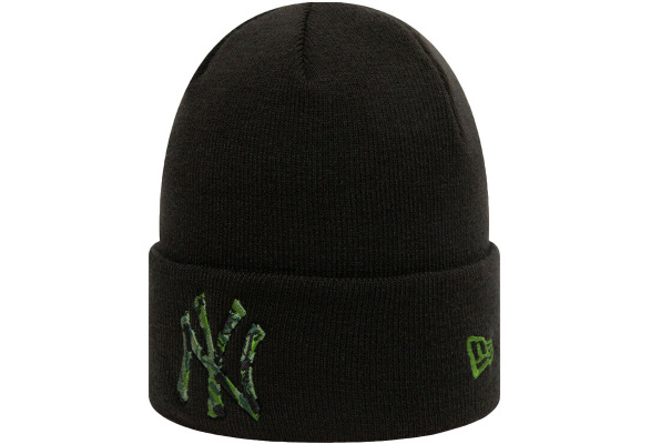 New Era Unisex Adults New York Yankees Camo Logo Cuff Winter Beanie Hat Black 