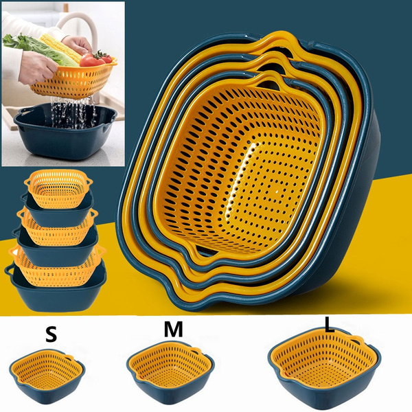 Mini Food Strainer Plastic Colander For Fruits Veggies Pasta(2PCS