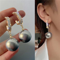 golden, pendantearring, Woman, Gemstone Earrings