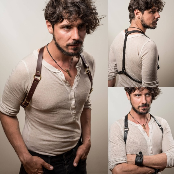 mens leather harness fashion