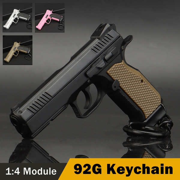 Gun 92G Tactical Pistol Shape Keychain Weapon Keyring Key Chain Ring Trend Mini