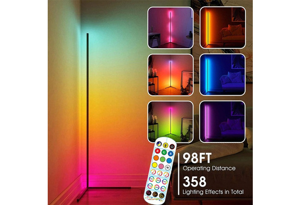 LED Floor Lamp RGB Corner Floor Lamp Color Changing Mood Lighting Standing  Lamp with Bluetooth App and Remote Control Dimmable/Music Sync/ Multi  Lighting Modes Atmosphere Lighting LED Lamp for Living Room, Bedroom