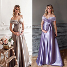 Maternity Dresses, short sleeve dress, ruffle, Evening Dress