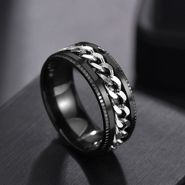 Titanium hot sale punk ring