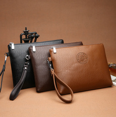 leather wallet, Men, Capacity, brown