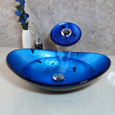 Blues, Bathroom, temperedgla, bathroom sink faucet