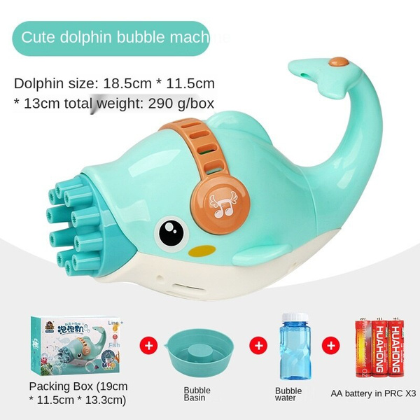 Cartoon Electric Dolphin Bubble Machine for Children Wish