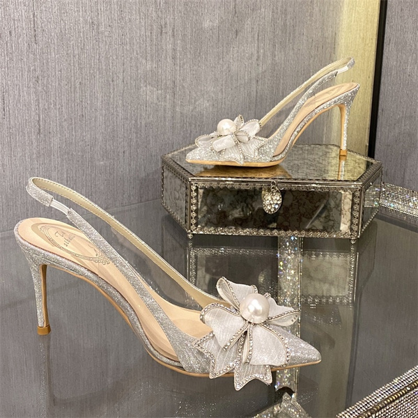 Summer New Style Butterfly Stiletto High Heels Female Crystal Wedding Shoes Bridal Wedding Princess Fairy Sandals