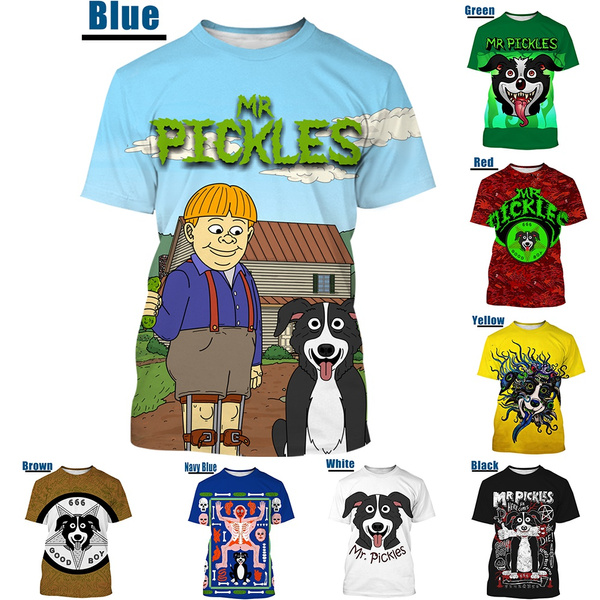 Women Men Casual T-Shirt 3D Print Mr Pickles Dog Short Sleeve Plus Size Tee Tops