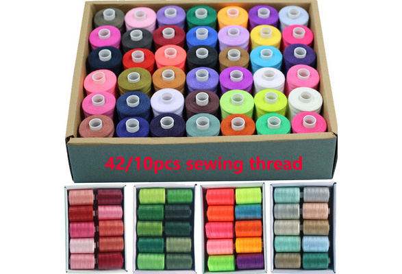 Sewing Thread - Polyester Threads for Hand Stitching, Quilting and Sewing  Machine - Set of 10/42 spools in Assorted Colors - 1000 Yards Per Spool