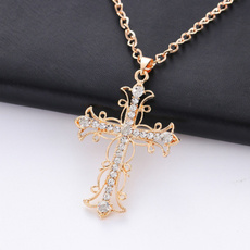 Fashion, Cross necklace, gold, necklace for women