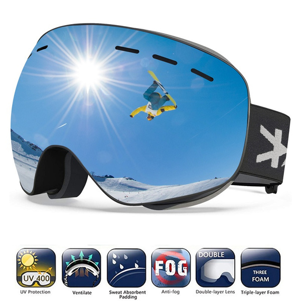 Skiing Goggles Snow Snowboard Goggles Anti-Fog UV Protection Big Ski Mask Glasses for Men Women