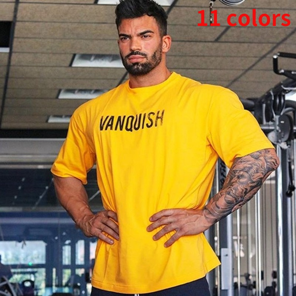 O-Neck Solid Running Shirt Men Tops 