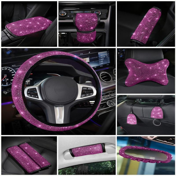 Accessoire de voiture rose de 9 styles pour femmes, décoration d
