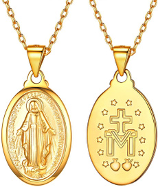 virginmarynecklace, christianjewelry, medalcoin, Christian