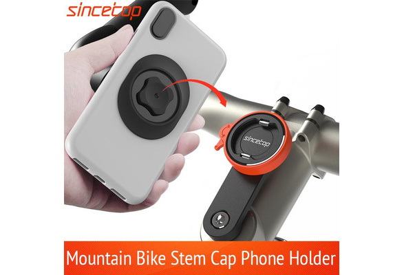 MTB Handlebar Holder for iPhone Samsung Google【2nd Gen】 Bike Phone Mount for Mountain Bicycle Universal Aluminum Road Bike Stem Cap Cell Phone Holder, System Riding Clip Stand Connect Quickly