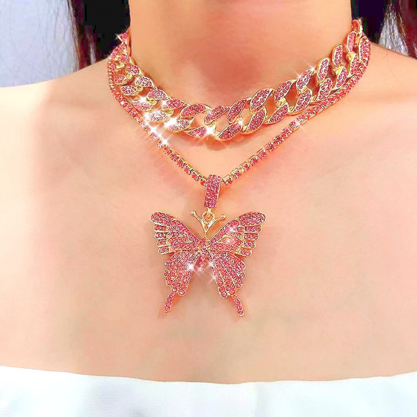 Vintage Square Gemstone Twist Chain Necklace Simple Ins Diamond Large  Butterfly Necklace - China Necklace and Butterfly Necklace price |  Made-in-China.com