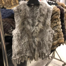 Tassels, fur, rabbitfur, Grey