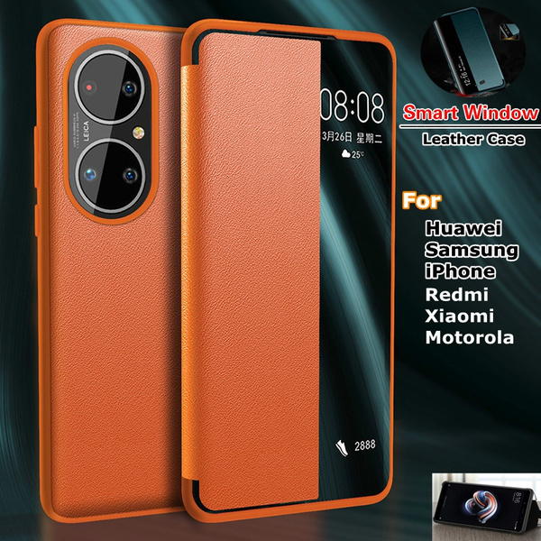 Case For Huawei P50 P50 PRO P50 PRO Plus, Luxury Smart View Window Flip PU  Leather Cover For Huawei P Smart 2021 P50 P40 PRO P40 P40 Lite 4G Mate 40 P