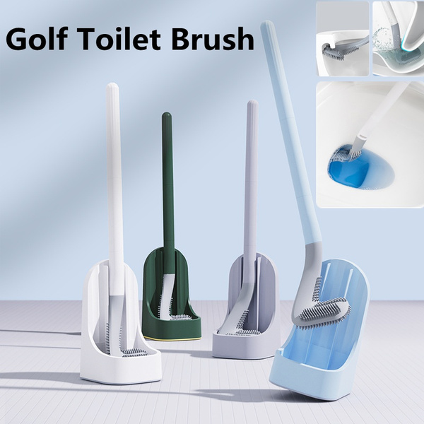 NEW 2022 Silicone Brush Head Quick Drying Long-Handled Toilet Brush Corner  Cleaning Brush Wall-Mounted Cleaning Tool for Bathroom Toilet