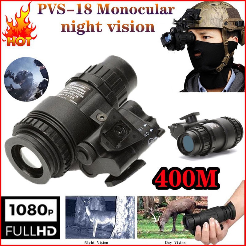 Upgrade pvs-18 infrared helmet HD night vision digital wearing infrared night vision glasses 3x magnifying telescope outdoor night vision sight CS field outdoor tactical equipment army fan model (model)