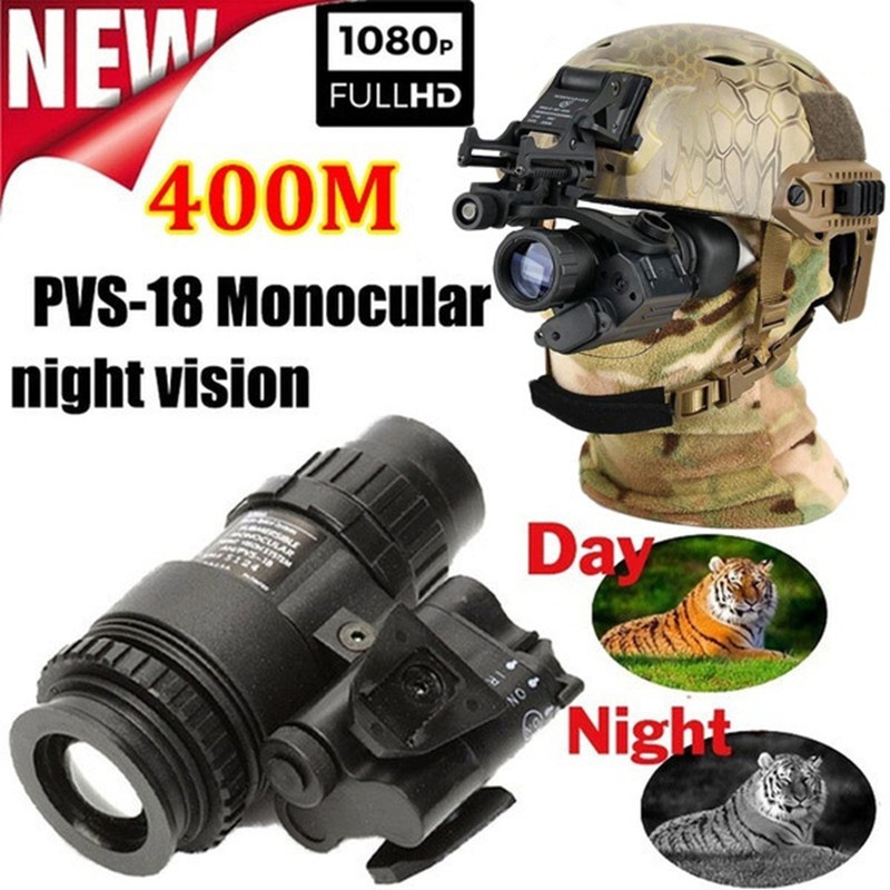 Upgrade pvs-18 infrared helmet HD night vision digital wearing infrared night vision glasses 3x magnifying telescope outdoor night vision sight CS field outdoor tactical equipment army fan model (model)