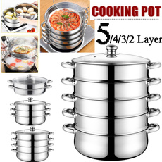Steel, Stainless, steamingpot, Stainless Steel