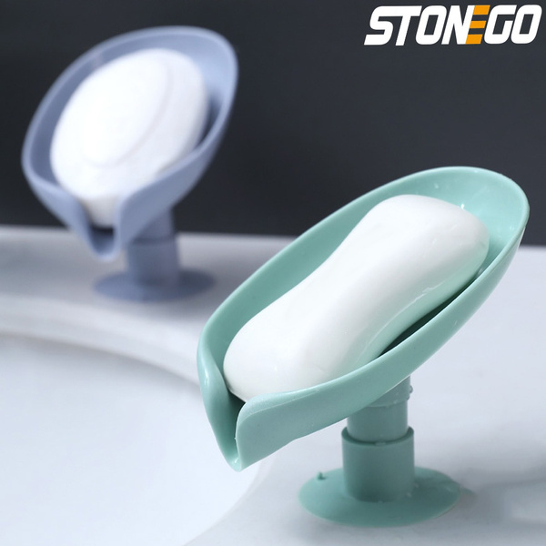 Bathroom Accessories Leaf Shape Soap Box Drain Soap Holder Supplies Tray Gadgets 