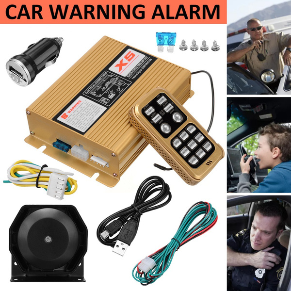 400W 8 Sound Car Warning Alarm Fire Horn PA Speaker MIC System New Universal 