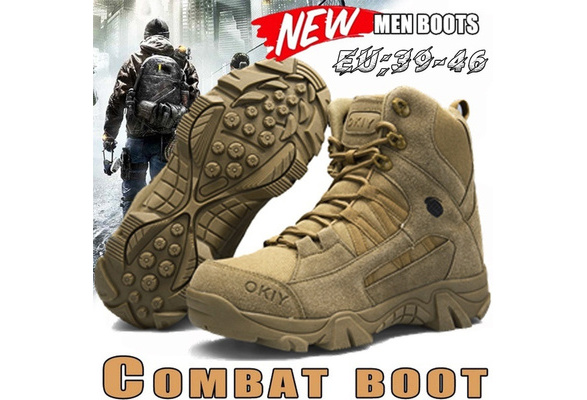 Men's Military Tactical Boots Wear Resistant Combat Boots Outdoor Hiking |  eBay