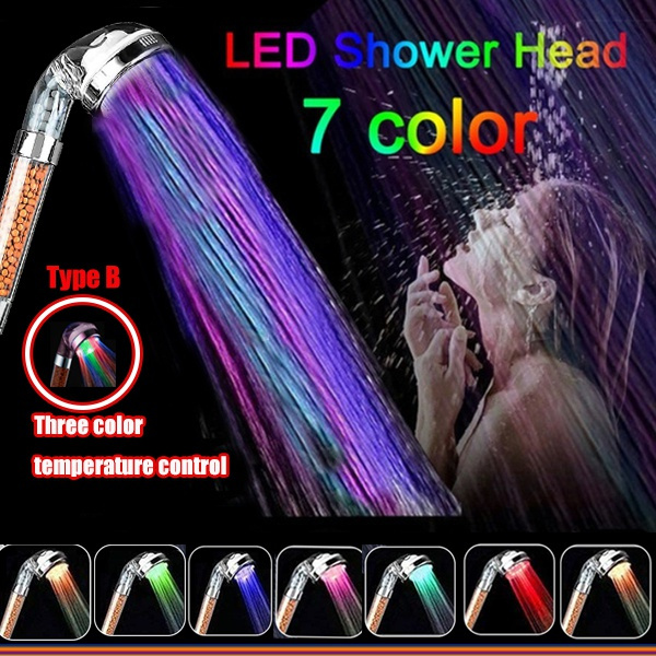 LED 7 Colors Shower Head Water Glow Light Colorful Changing LED Shower