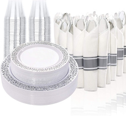 plasticplate, silverplasticdinnerware, silverdinnerwareset, dinnerwareset
