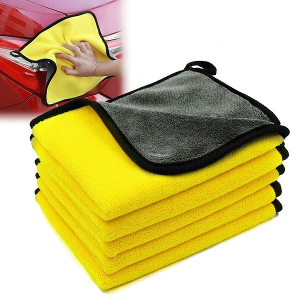1Pc 3 Sizes Microfiber Cleaning Towel Double Sided Car Wash Drying