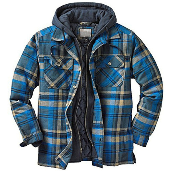 plaid winter jacket mens