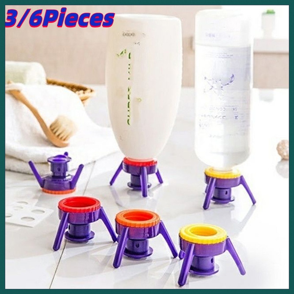 Bottle Kick Stands 6PCS, Caps For Bottles To Turn Upside Down, Flip It  Deluxe cap Kit, Ketchup Bottle Dispenser Pump, Shampoo & Lotion Shower  Squeeze