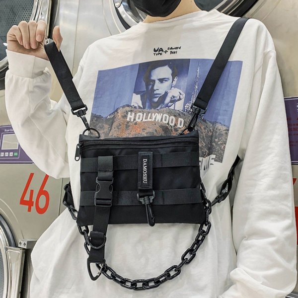Functional Tactical Chest Bag Fashion Bullet Hip Hop Vest Streetwear Bag  Waist