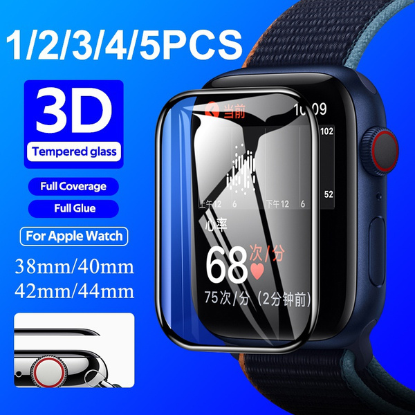 1/2/3/4/5Pcs 3D Curved Full Glue Tempered Glass For Apple Watch