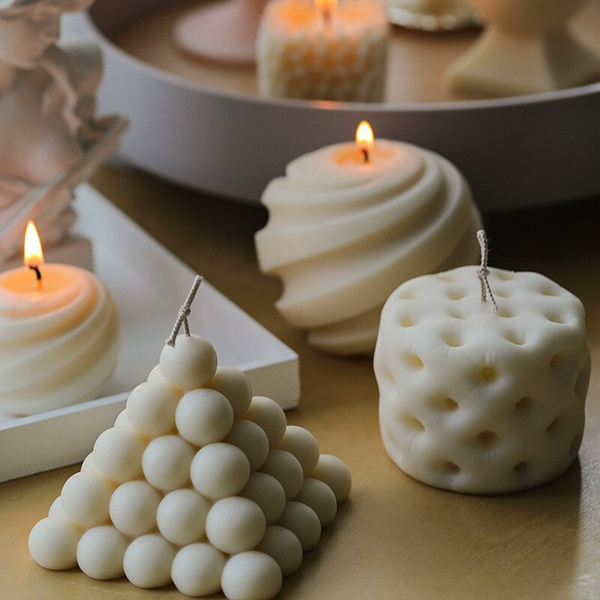 Creative Geometric Shape Aromatherapy Candle Mold Big Love Ball Candle Mold  Soft Silicone Mold DIYINS Style Candle Mold