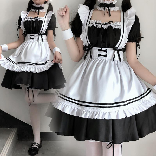 Cosplay Fancy Dress Soft Asia Lady French Maid Party Costume Outfit Lingerie 