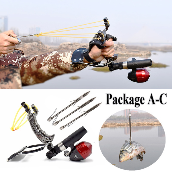 Hunting Fishing Slingshot Kit Archery Powerful Catapult High Velocity Sling  Bow