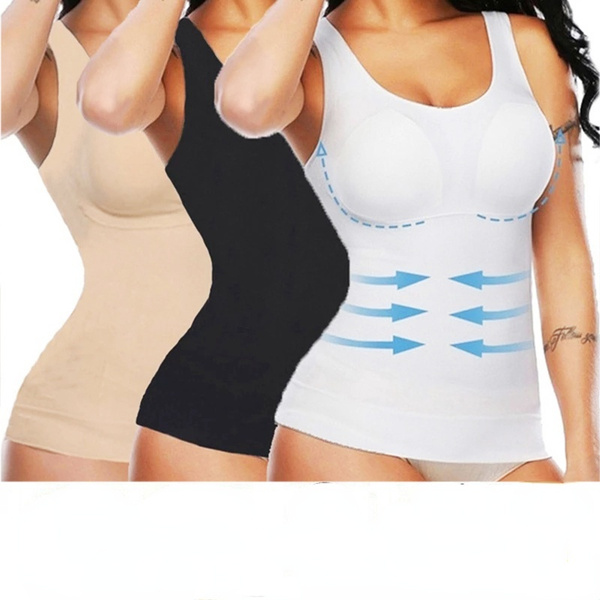 Women's Seamless Cami Shaper Vest with Built in Bra Tummy Control