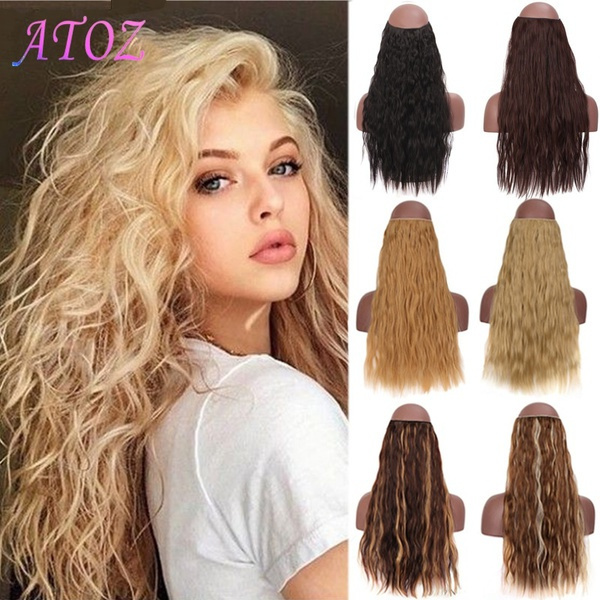 24 Inch Long Straight Curly Hair Extentions Wire Headband One Piece No 