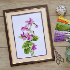 violetcrossstitch, flowerscrossstitch, lilac, countedcrossstitch