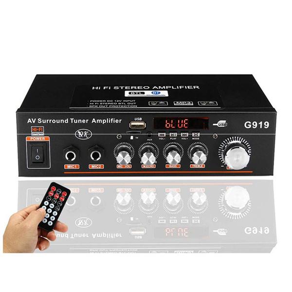 919 Mini Amplificador Audio Bt Stereo Power Amplificador FM Reading Card Bt  Digital Power Amplificador