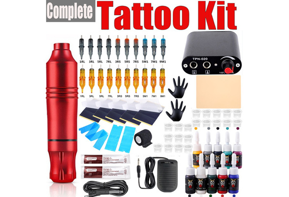 TATOOINE Complete Tattoo Machine Set,Tatto Pen,14PC Tattoo Inks