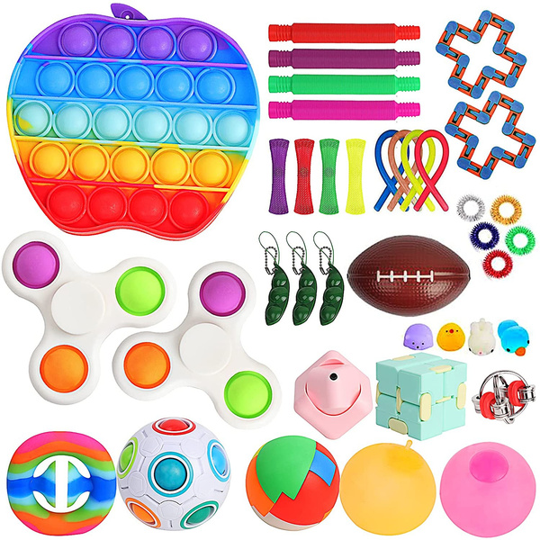 Sensory Fidget Toy Set Box for Kids 38 Pack Including Push pop, Fidget ...