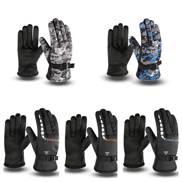 New Men Winter Warm Gloves for Outdoor Skiing Motorcycles Velvet