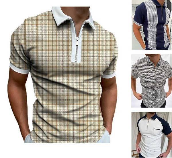 Summer Fashion and Casual Men Short Sleeve Printed Polo Shirt